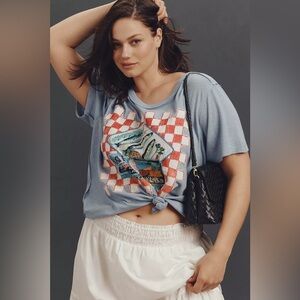 NWT Size 2X - Anthropologie Linen Blend Sardine Embroidered Tee (NWT US$ 98)